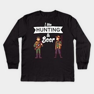 I like hunting and beer Kids Long Sleeve T-Shirt
